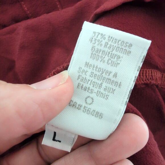 Kain Label Burgundy Rayon Made in USA Cinch Waist Mini Dress - Size Large - Picture 7 of 8